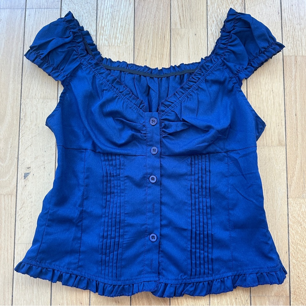 button down v-neck - Picture 3 of 4